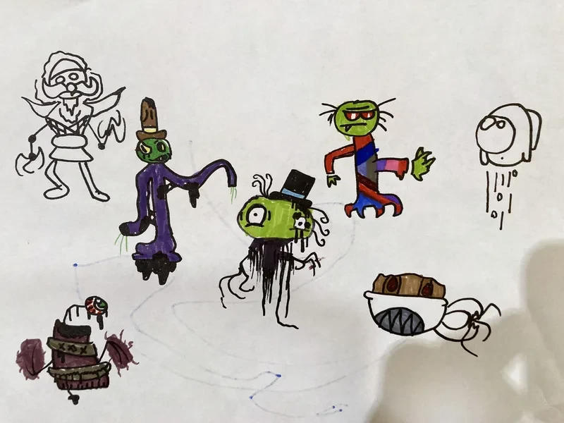 Green zombies and top hats