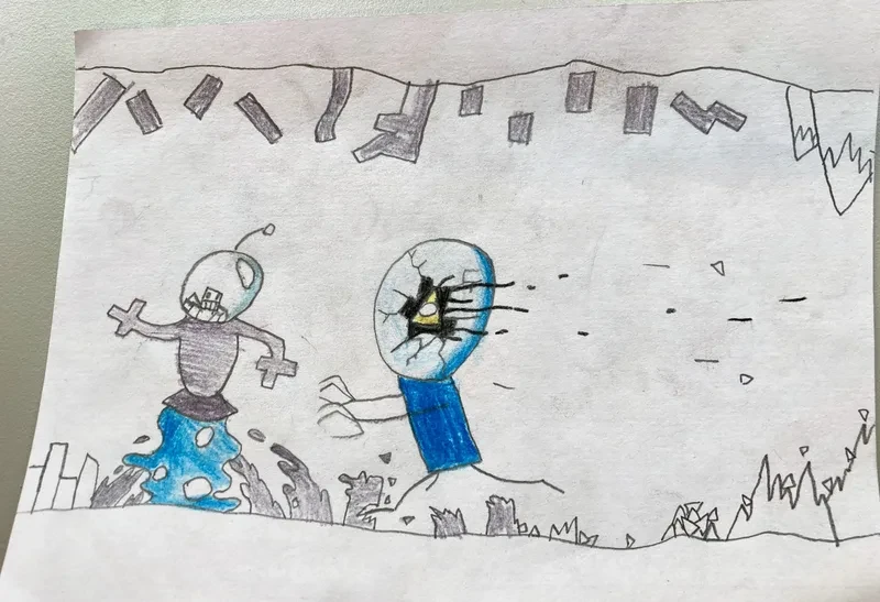 Pencil robots running in cave