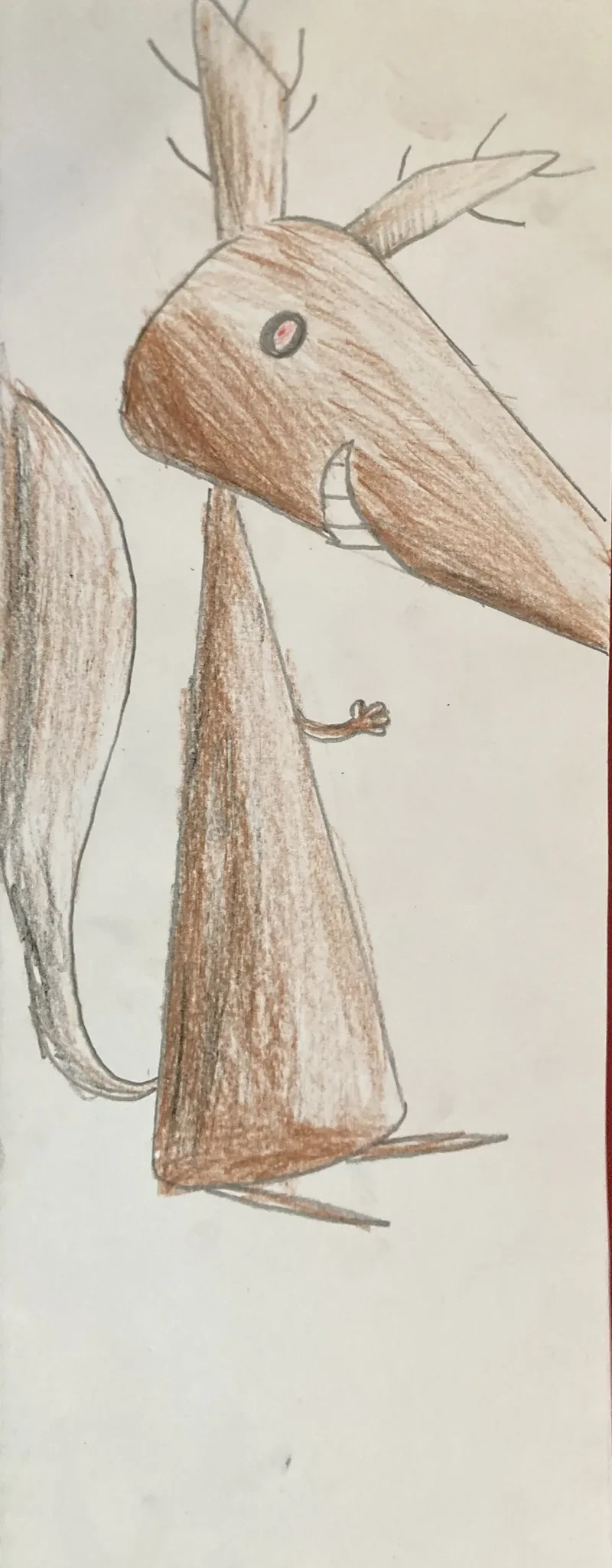 Brown fox on red paper