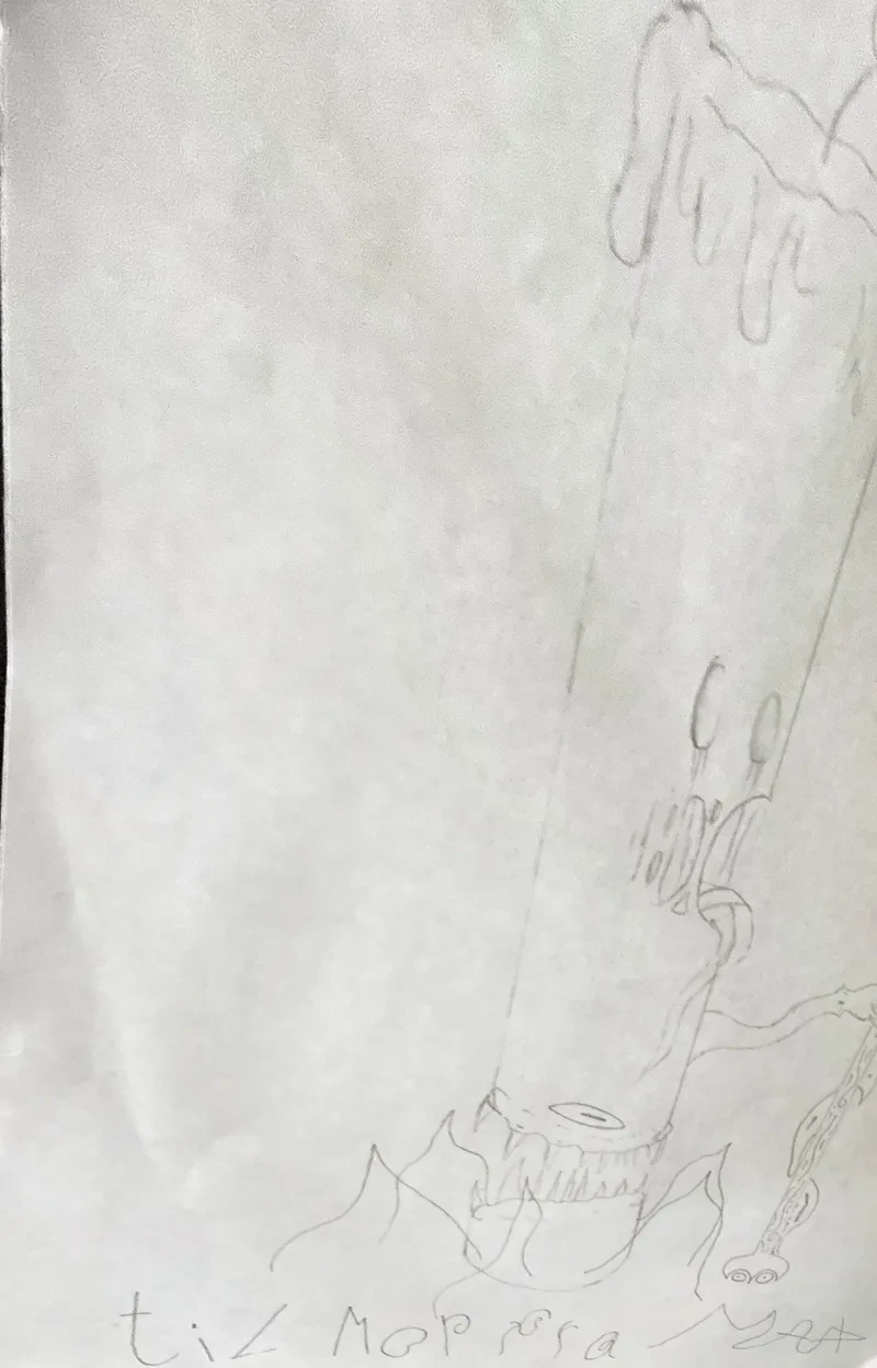 Faint pencil tower sketch