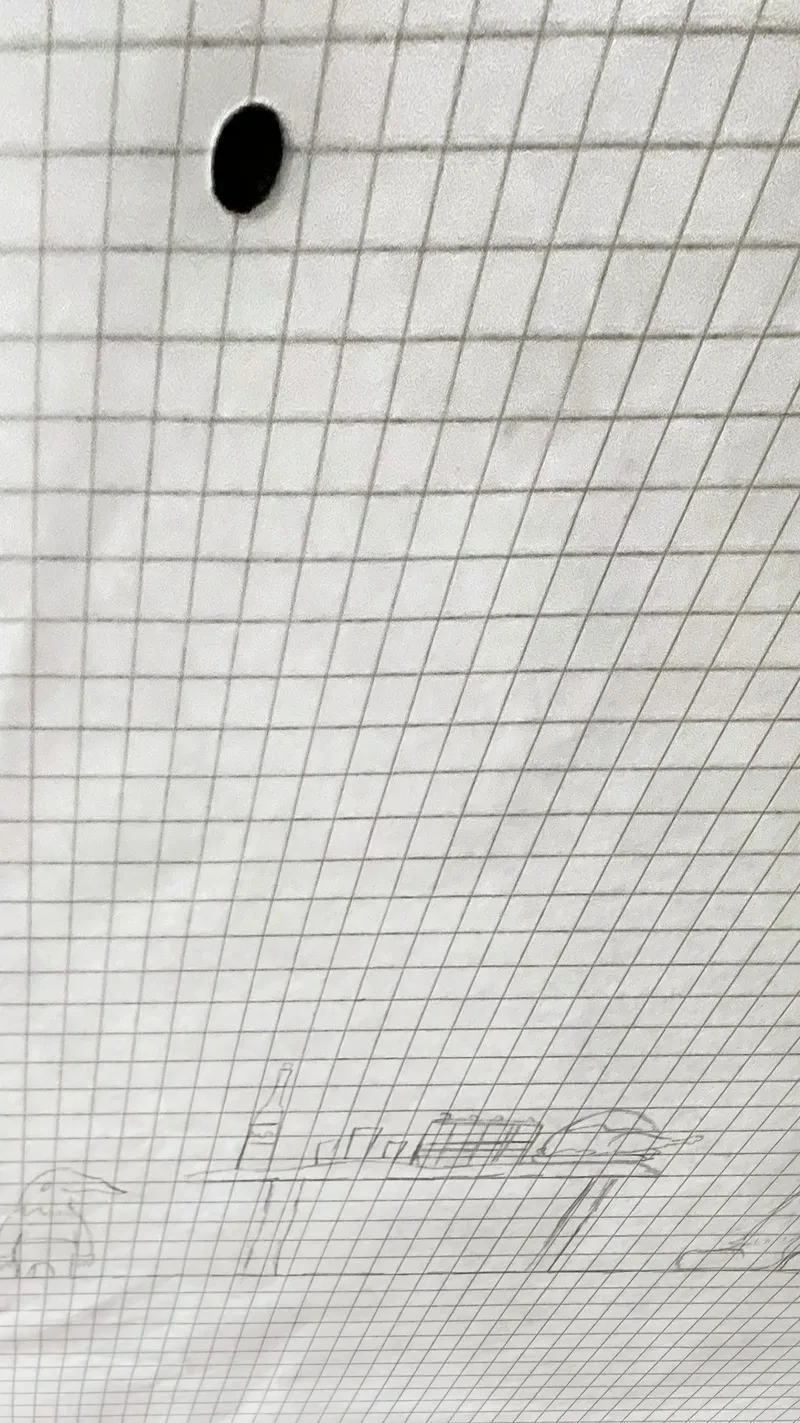 Pencil monsters on grid paper