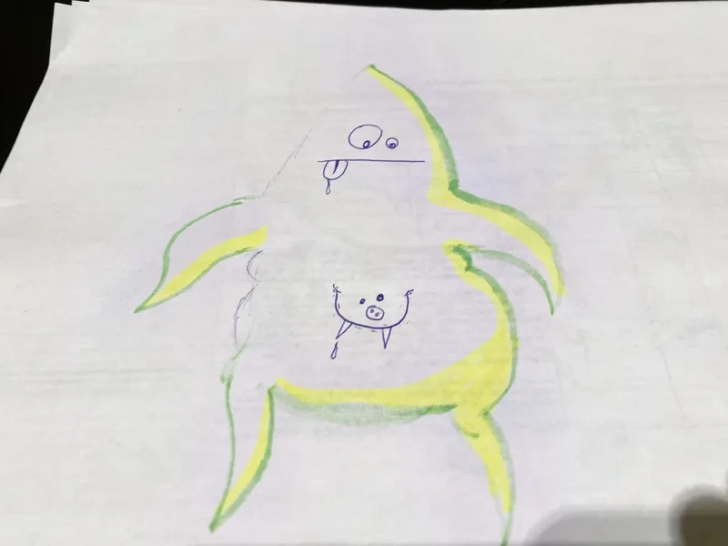 Spiky green yellow blob