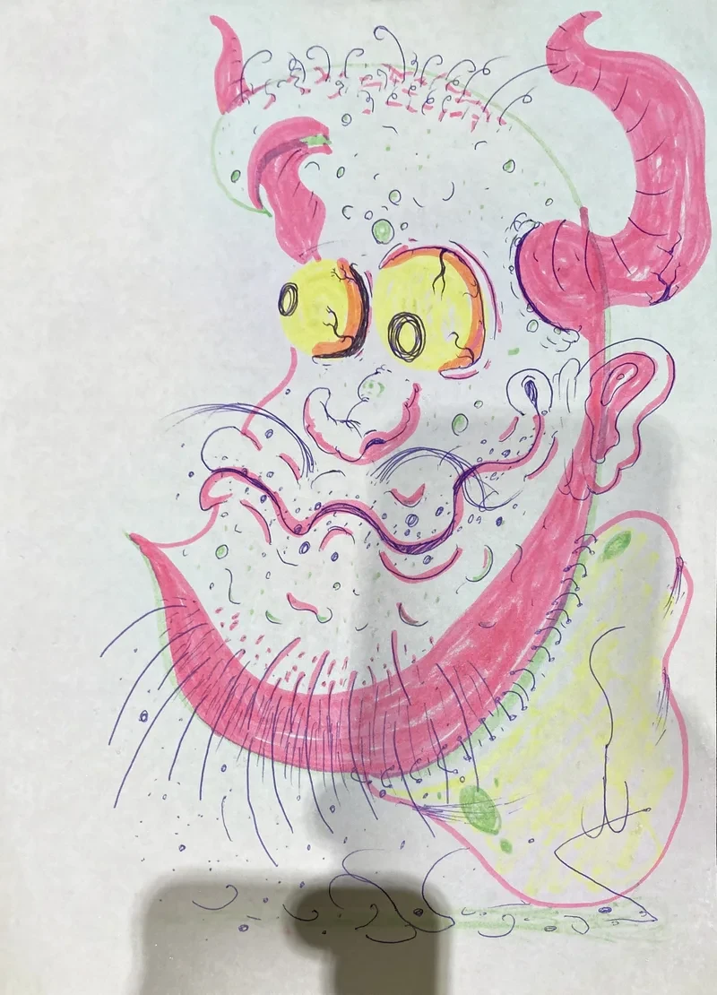 Pink horned bearded giant