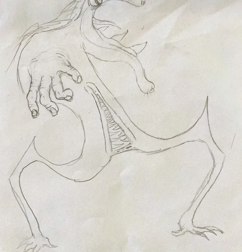 Pencil long snouted creature