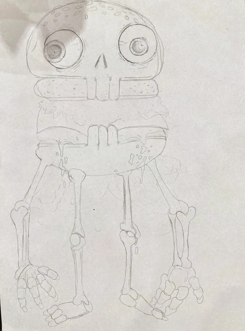 Burger skull skeleton
