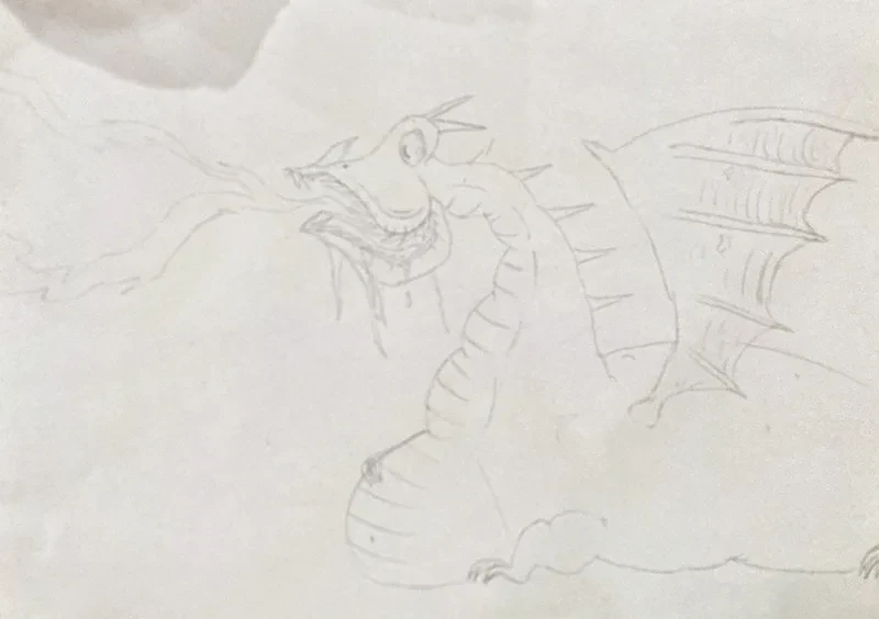Pencil dragon sketch