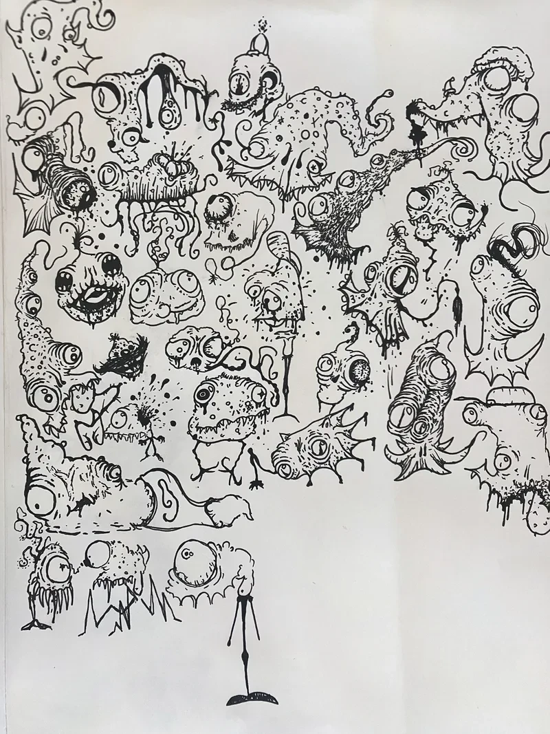 Ink monster mosaic page