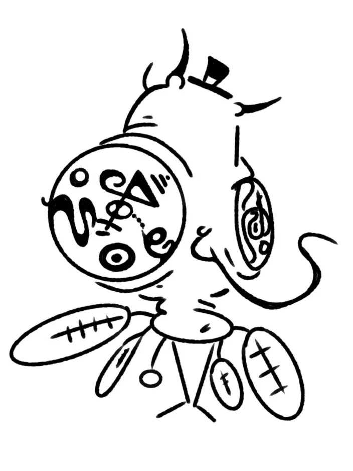 Button eyed line creature