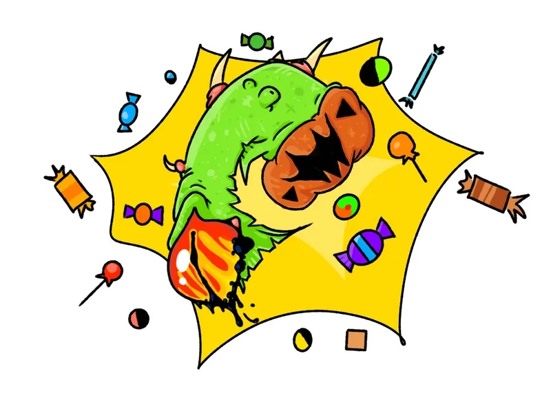 Candy eating green monster