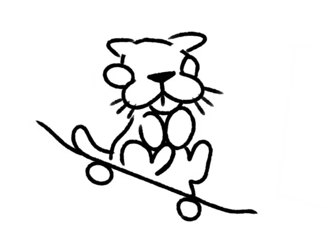 Cat on skateboard