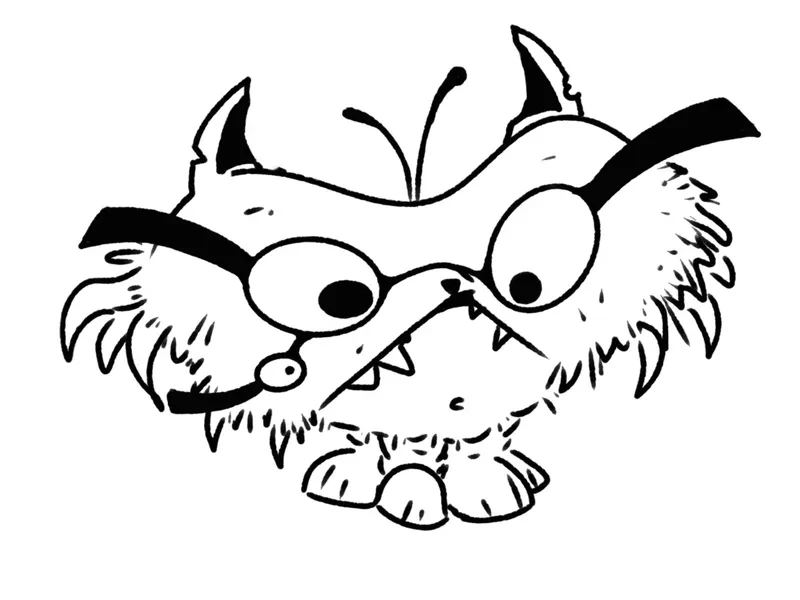 Owl monster with glasses