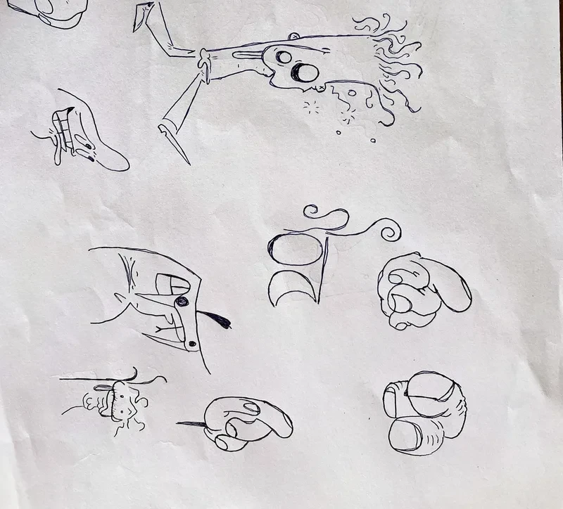Ink shape creatures sketch