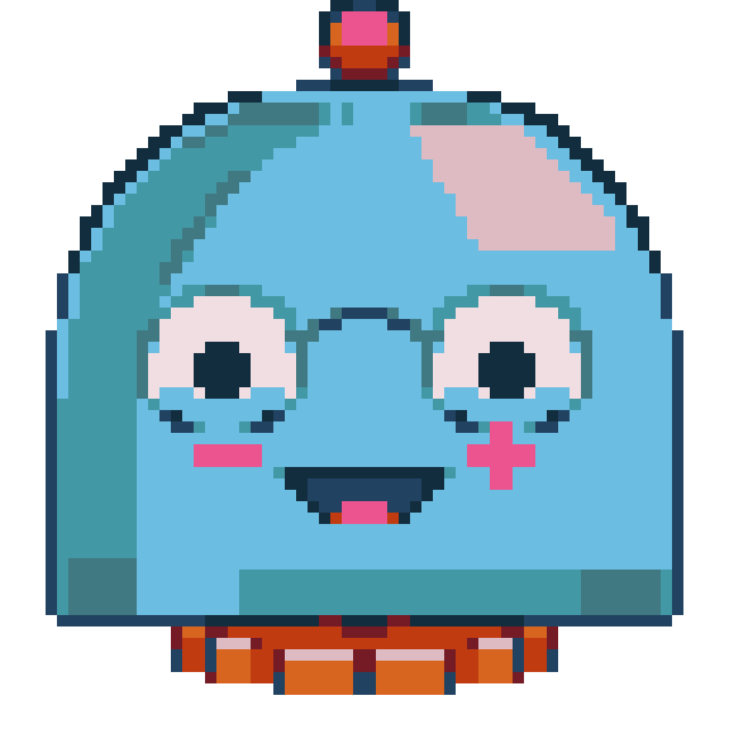 Pixel robot dome happy